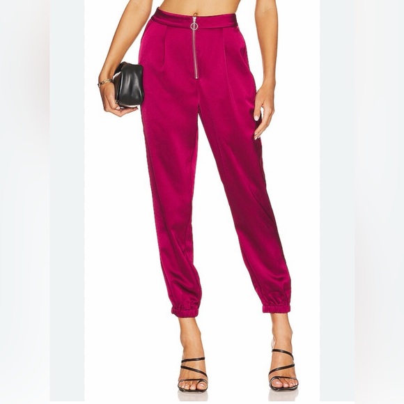 PAIGE Pants - PAIGE Elyse Satin Jogger in Mulberry size 6